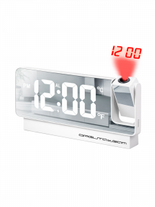 Часы настольные электронные от сети с проекцией красной Орбита OT-CLT08 Белые